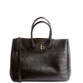 Rocking Horse Tote Crocodile Embossed Medium Black