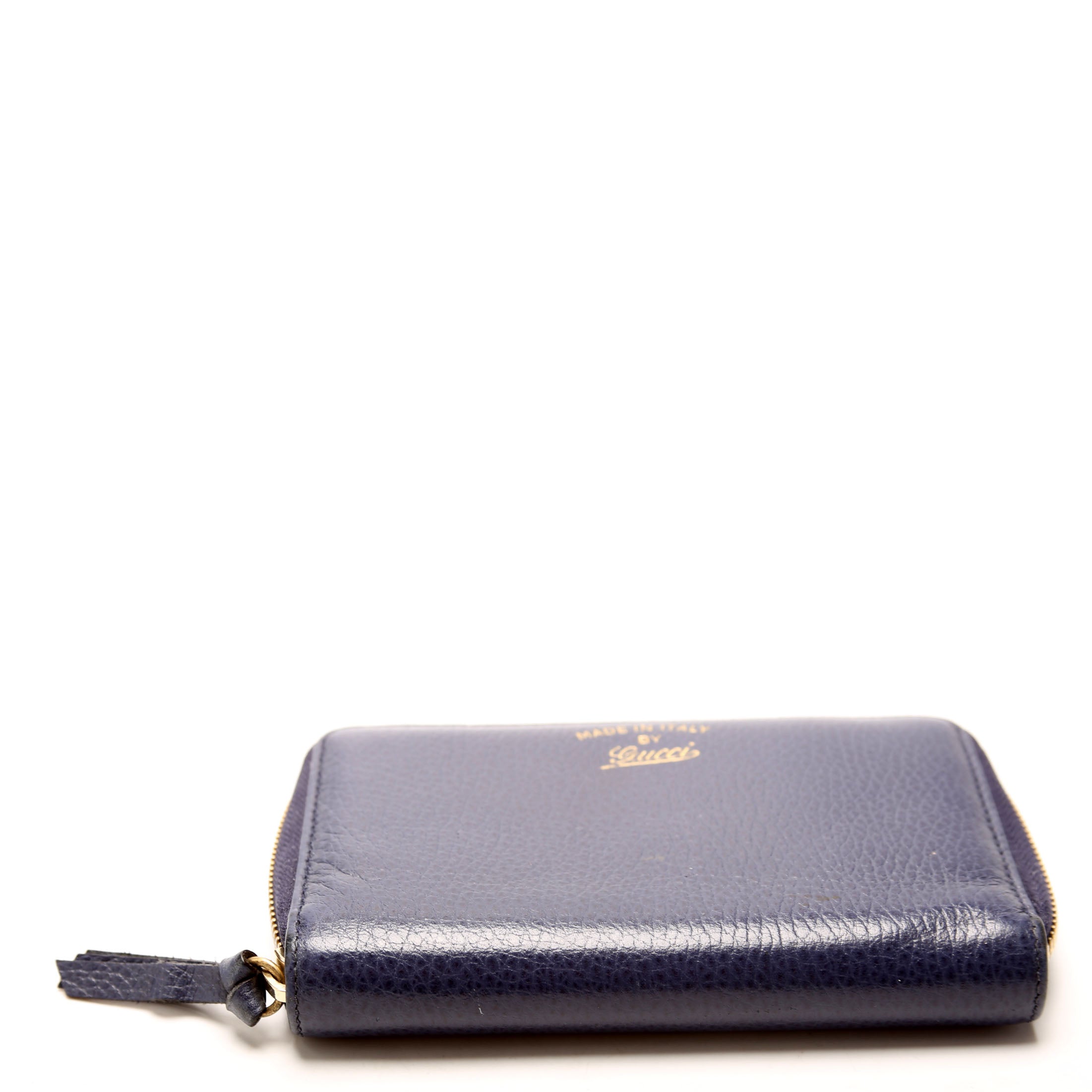 354497 Compact Leather Zip Wallet Navy