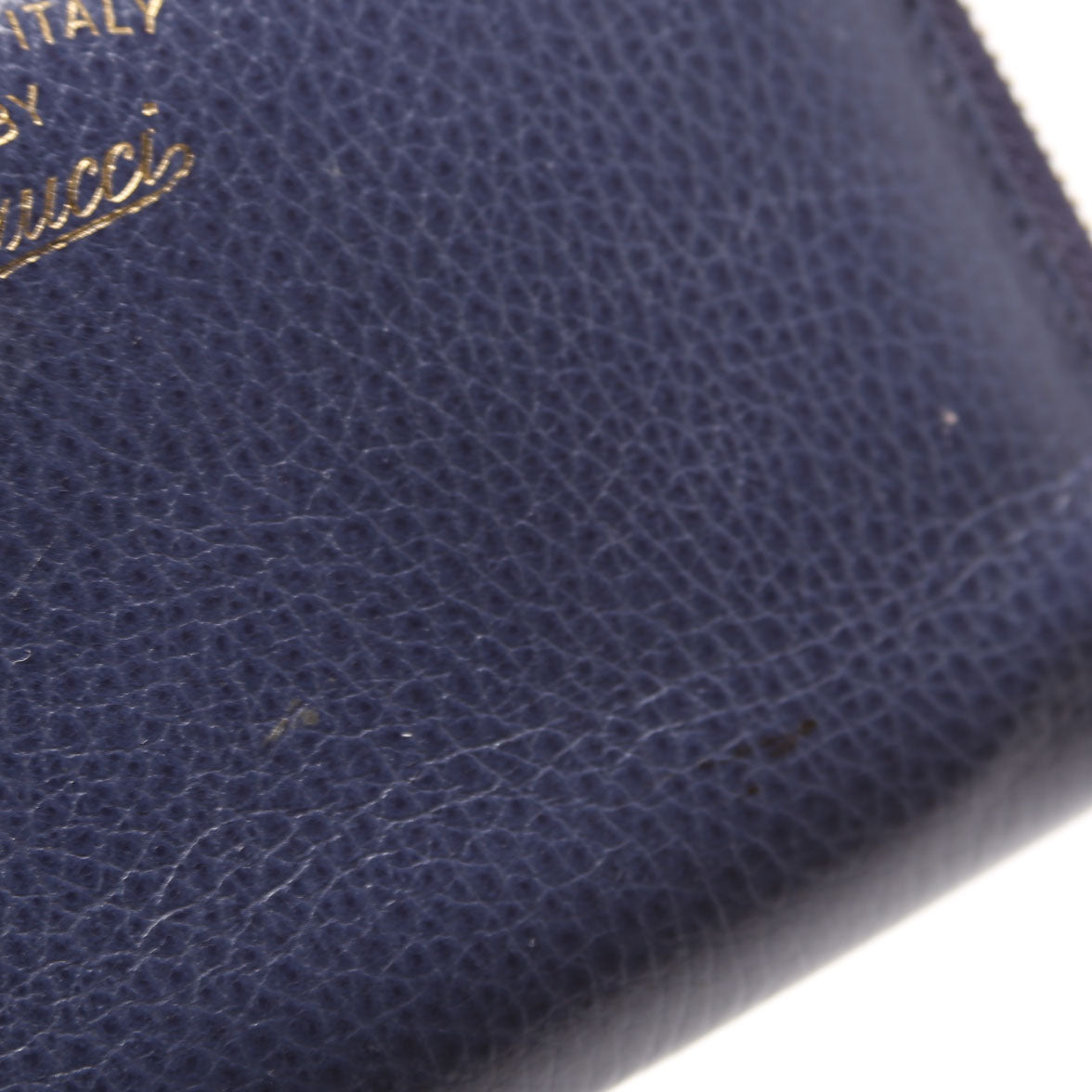 354497 Compact Leather Zip Wallet Navy