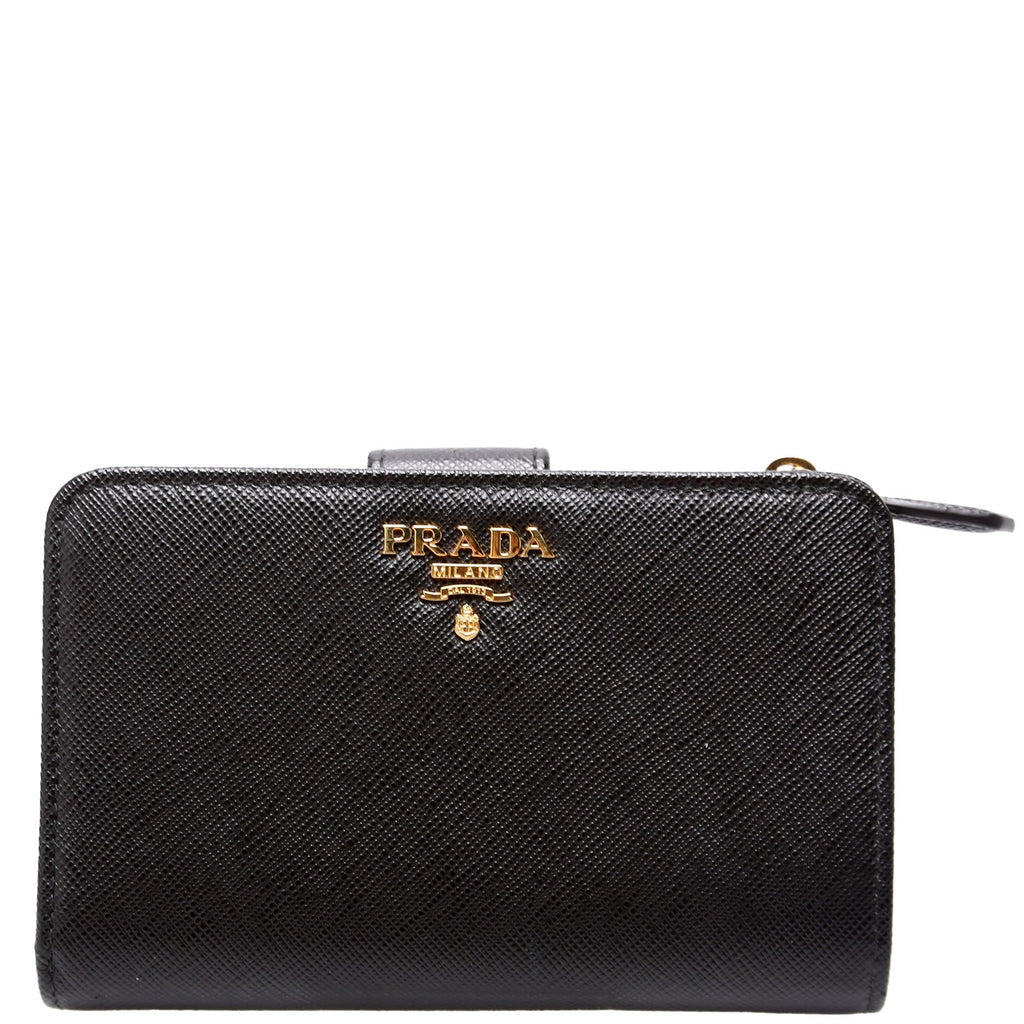 Saffiano Metal French Purse Black