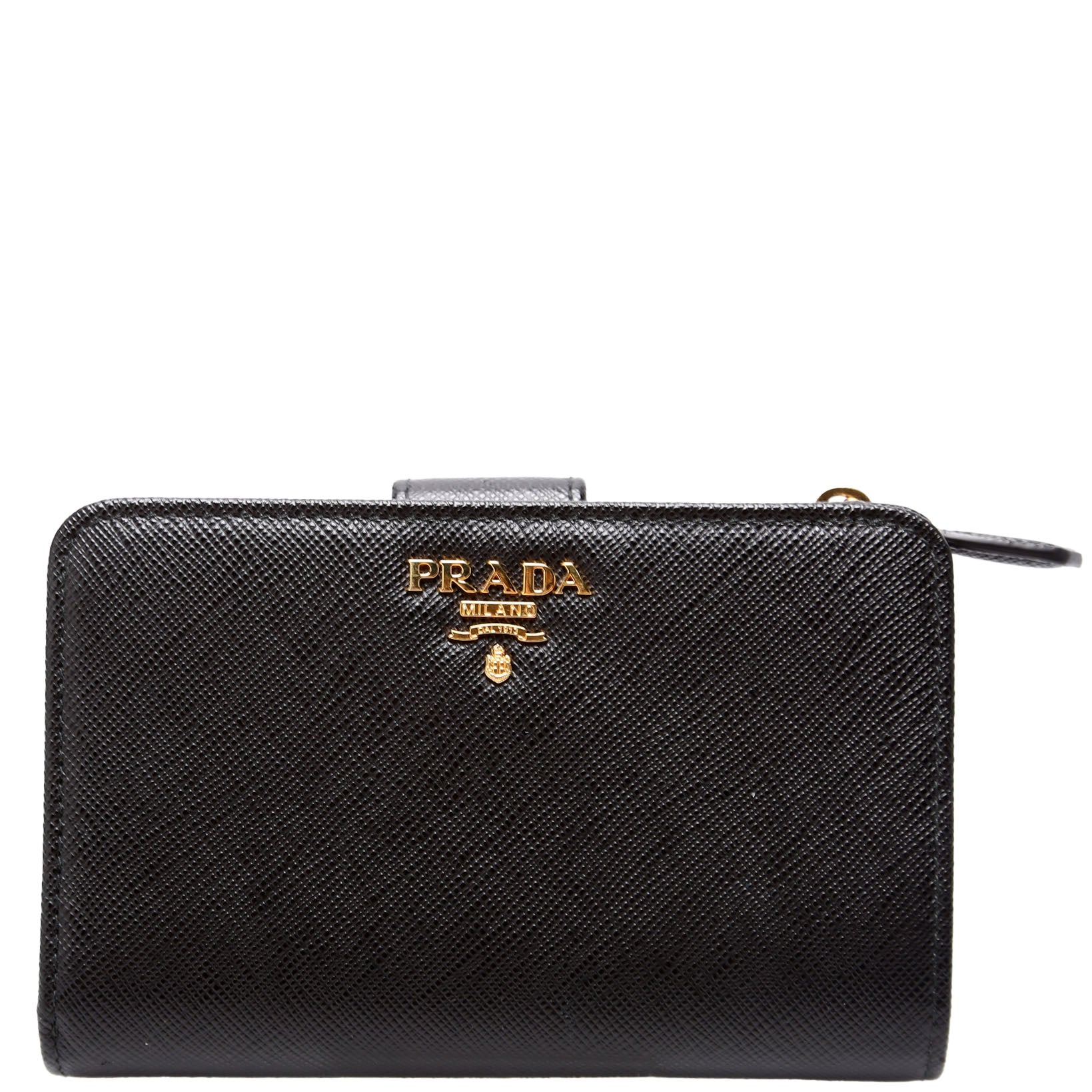 Saffiano Metal French Purse Black