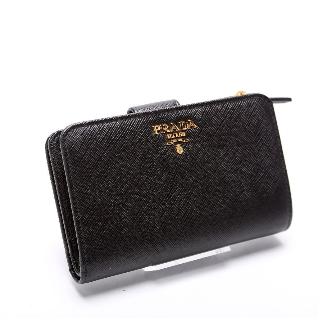 Saffiano Metal French Purse Black