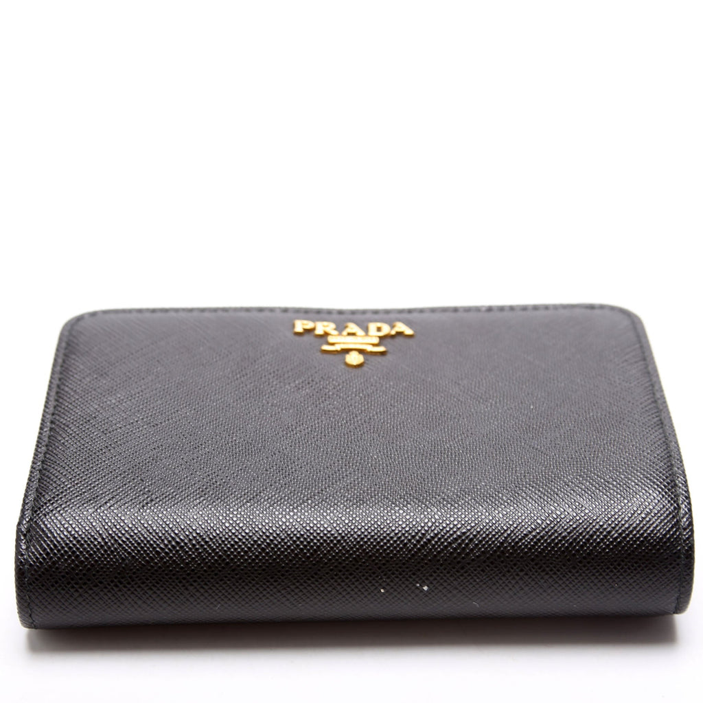 Saffiano Metal French Purse Black