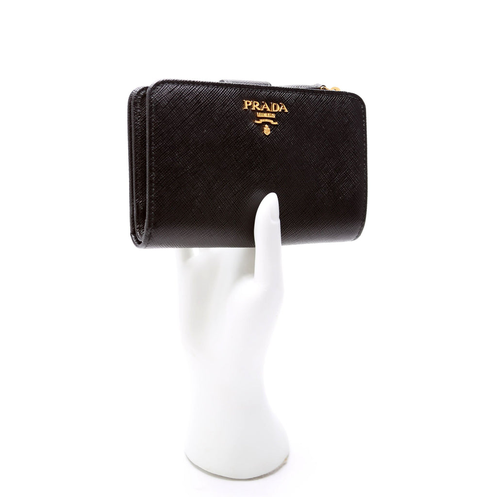 Saffiano Metal French Purse Black
