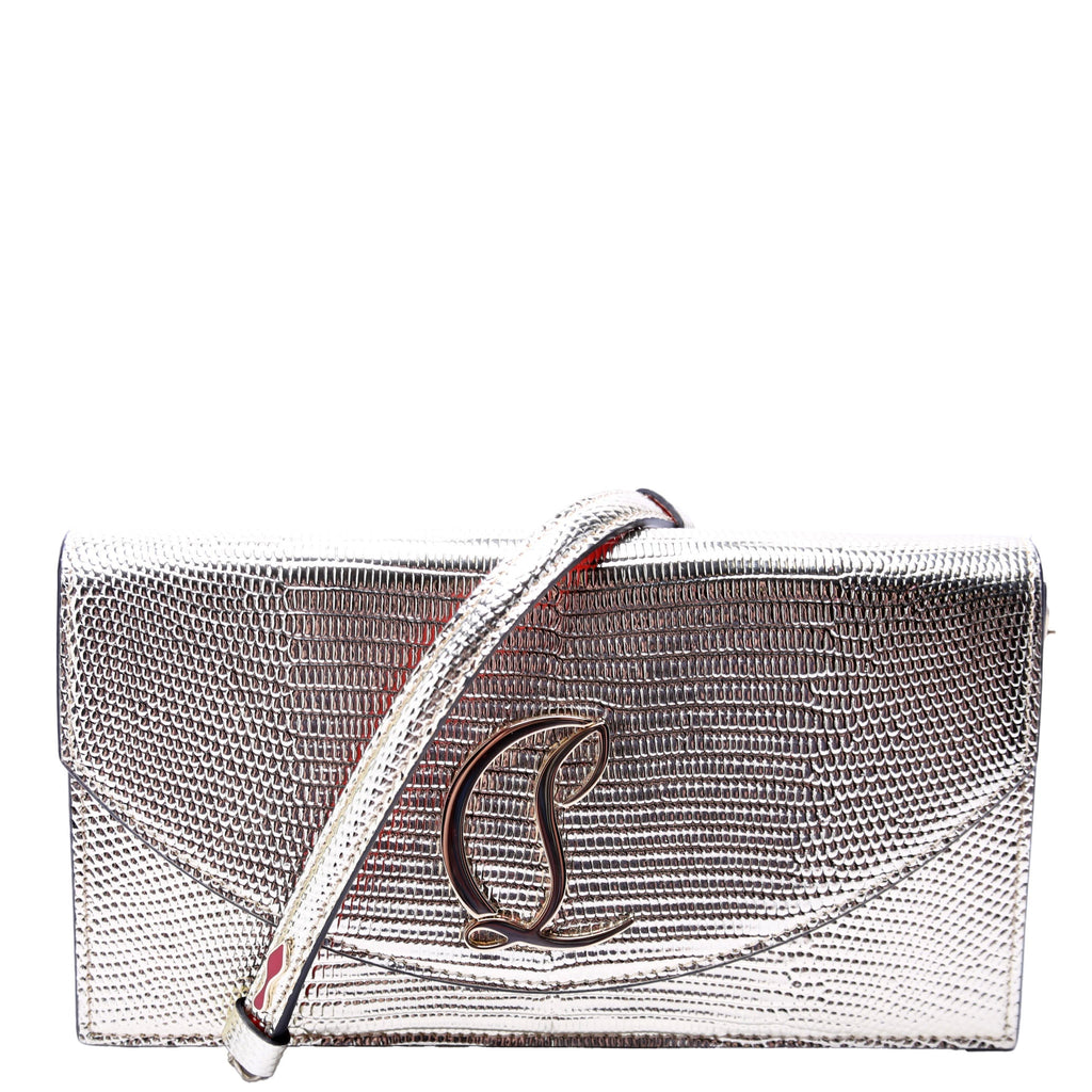 Loubi54 Lizard Embossed Clutch Gold