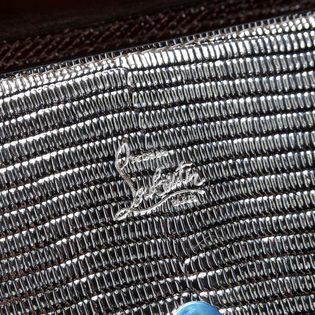 Loubi54 Lizard Embossed Clutch Gold