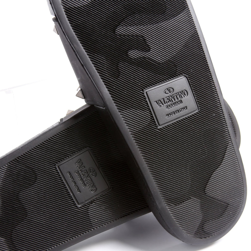 Rockstud Rubber Slides Size 38 Black