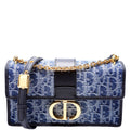 30 Montaigne E/W Denim Chain Bag