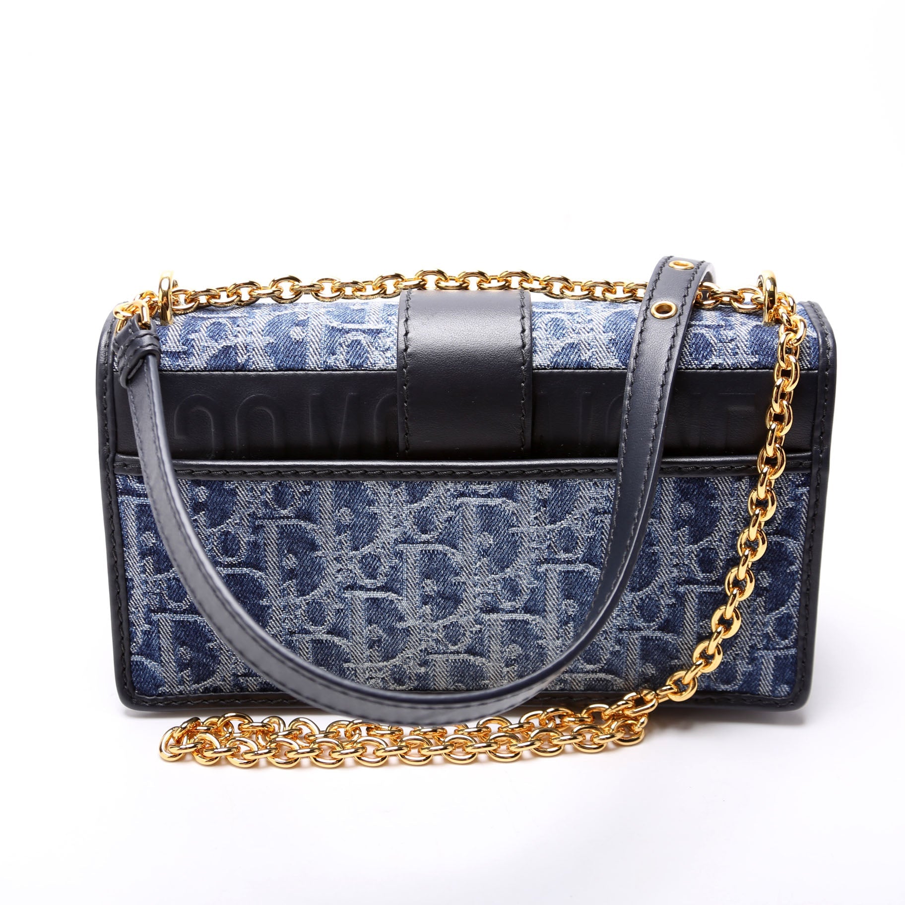 30 Montaigne E/W Denim Chain Bag