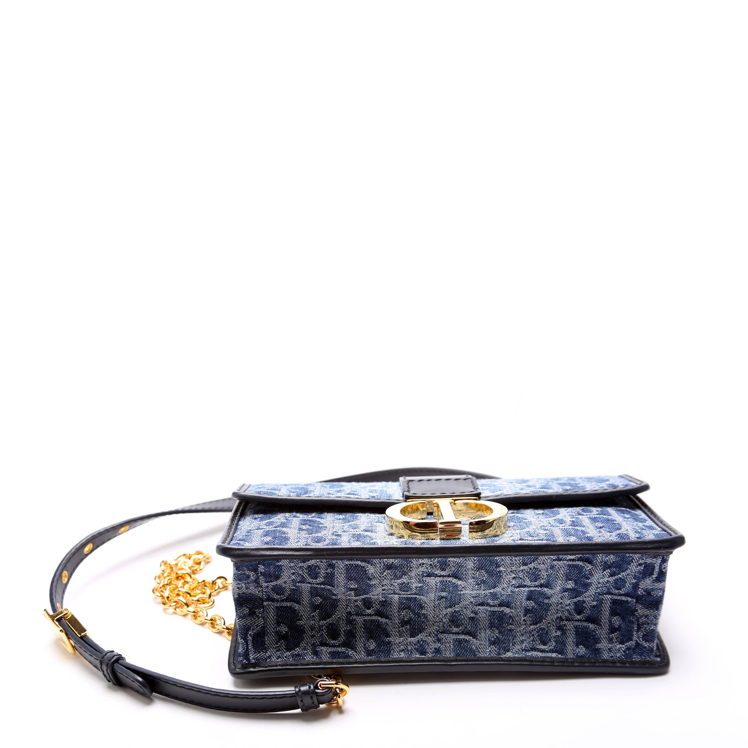 30 Montaigne E/W Denim Chain Bag