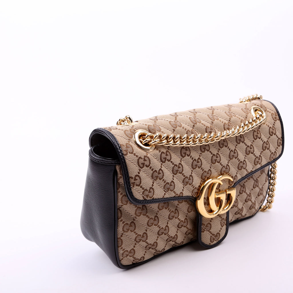 443497 Marmont GG Canvas Shoulder Small Flap