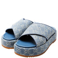 GG Denim CrissCross Platform Sandal Size 38