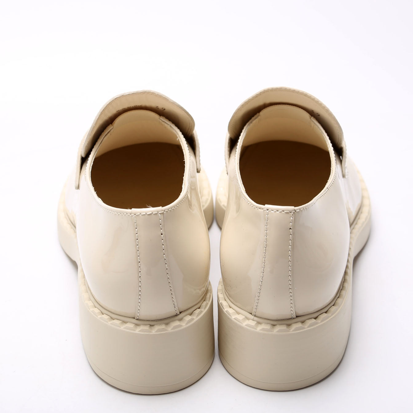 Triangle Logo Pat Loafers Size 39 Cream