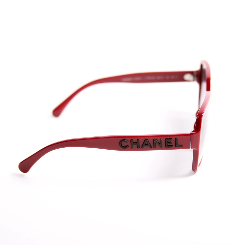 5408-A Square Acetate Sunglasses Red
