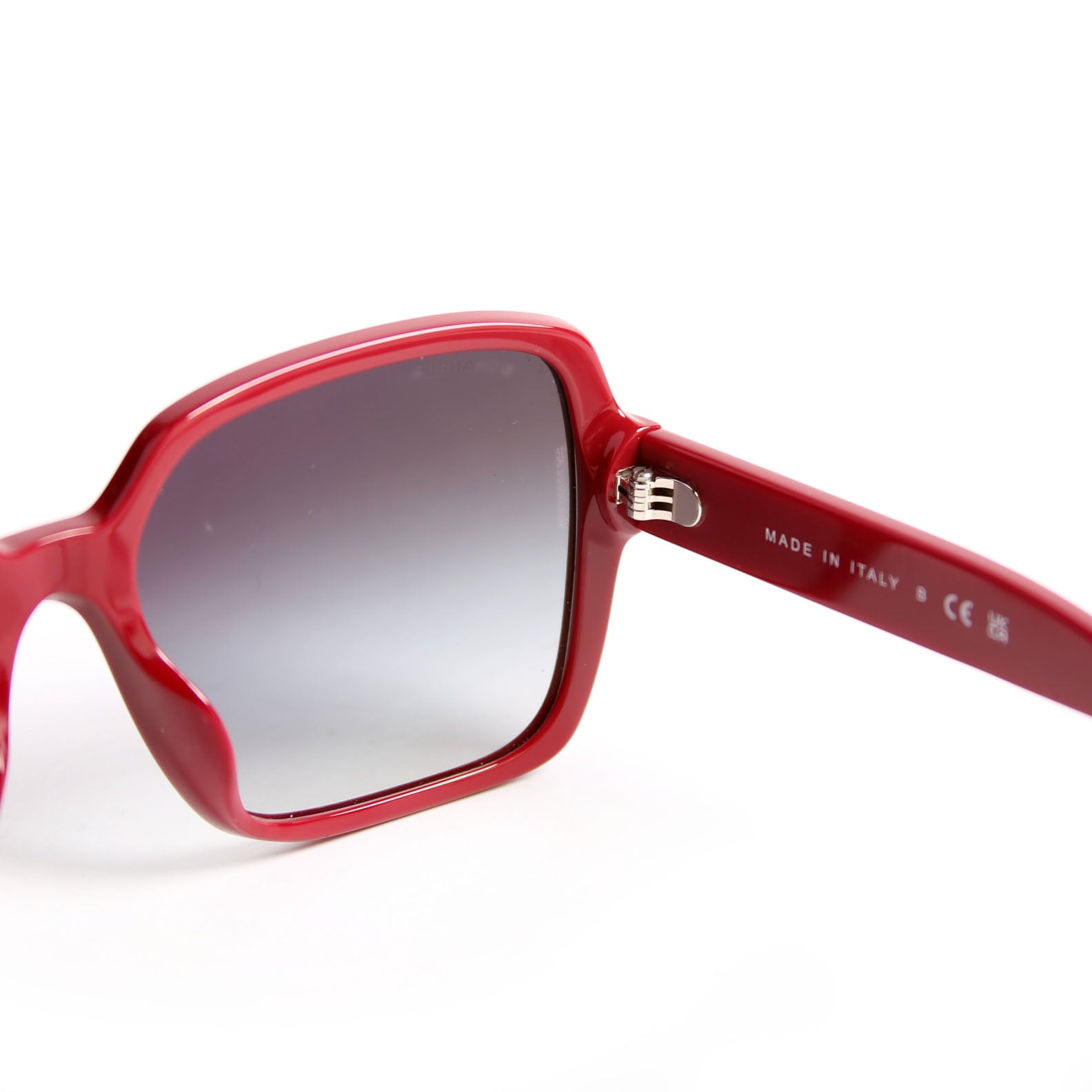 5408-A Square Acetate Sunglasses Red