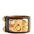 Collier De Chien Epsom Leather Bracelet Black/Gold