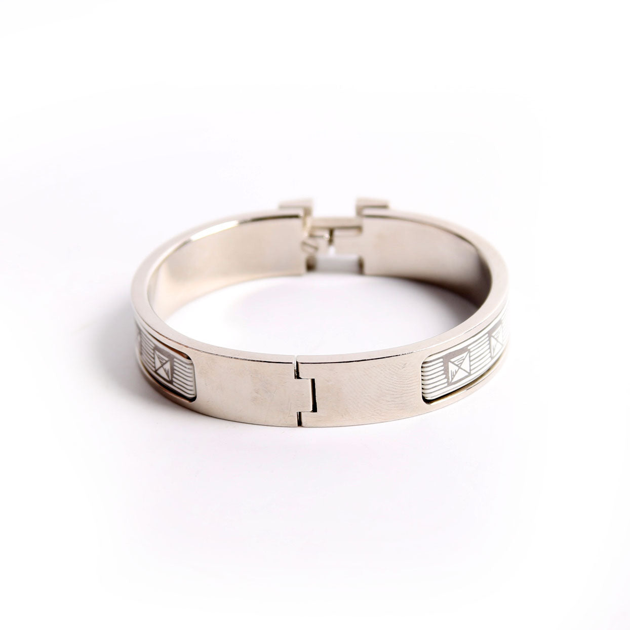 Bijoux Tromphe Clic Clac Narrow PM Bracelet Silver/White