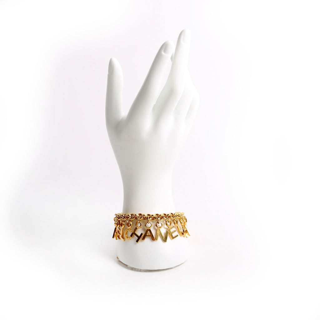 CC Turnlock Letter Charms Bracelet Gold