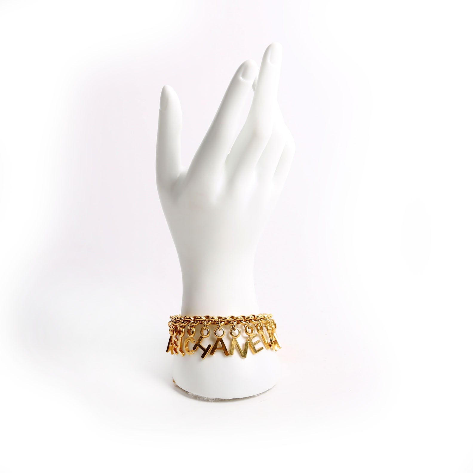 CC Turnlock Letter Charms Bracelet Gold
