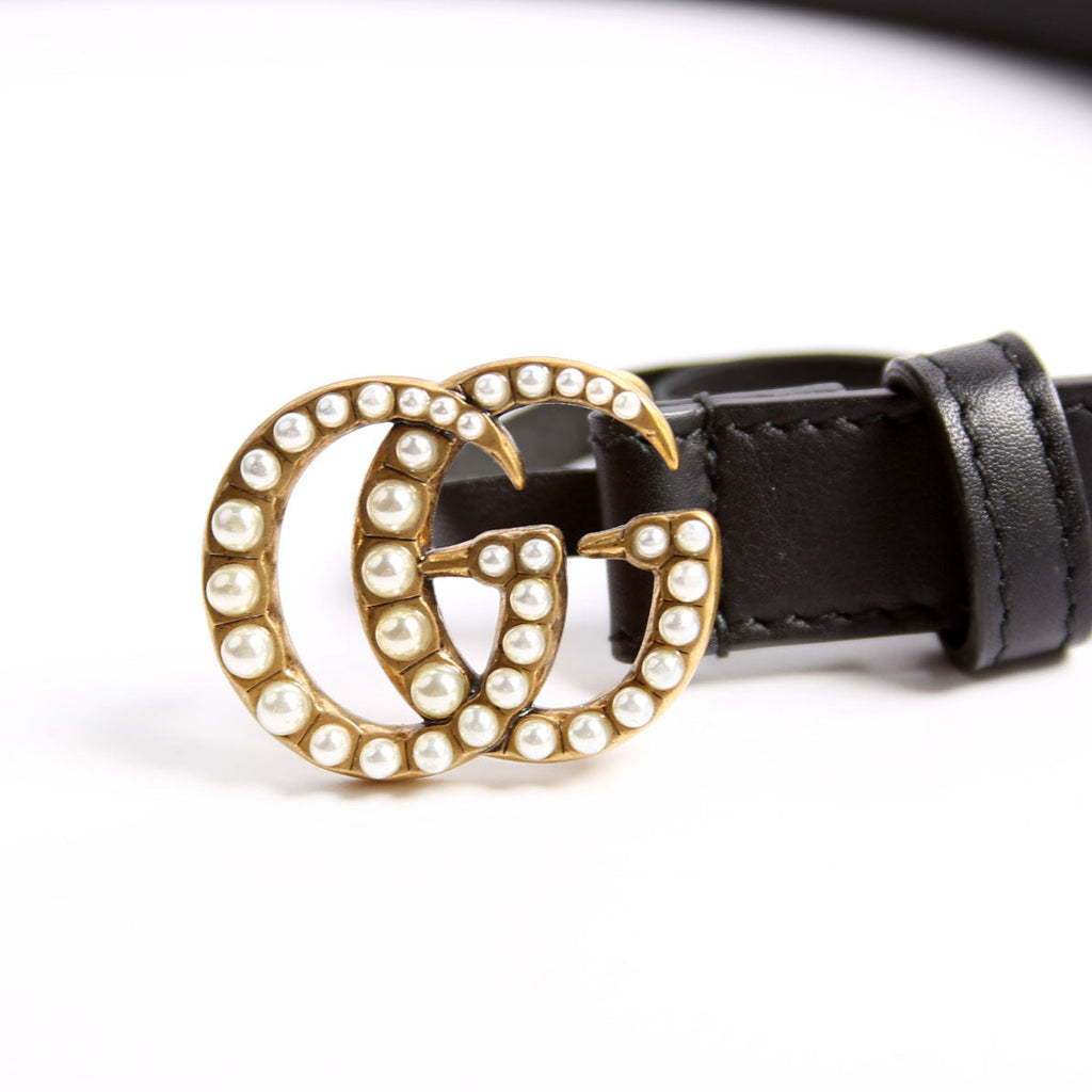 476342 GG Marmont Pearly Belt Size 95/38 Black