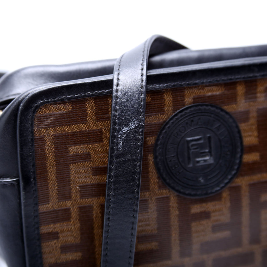 Fendi 8BS019 Zucca Coated Canvas Mini Camera Bag Brown