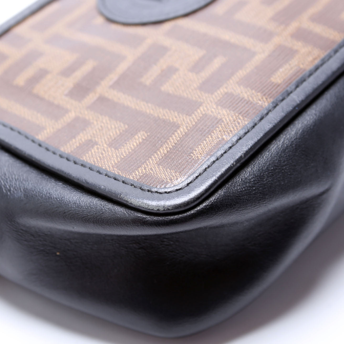 Fendi 8BS019 Zucca Coated Canvas Mini Camera Bag Brown