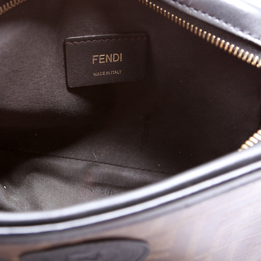 Fendi 8BS019 Zucca Coated Canvas Mini Camera Bag Brown