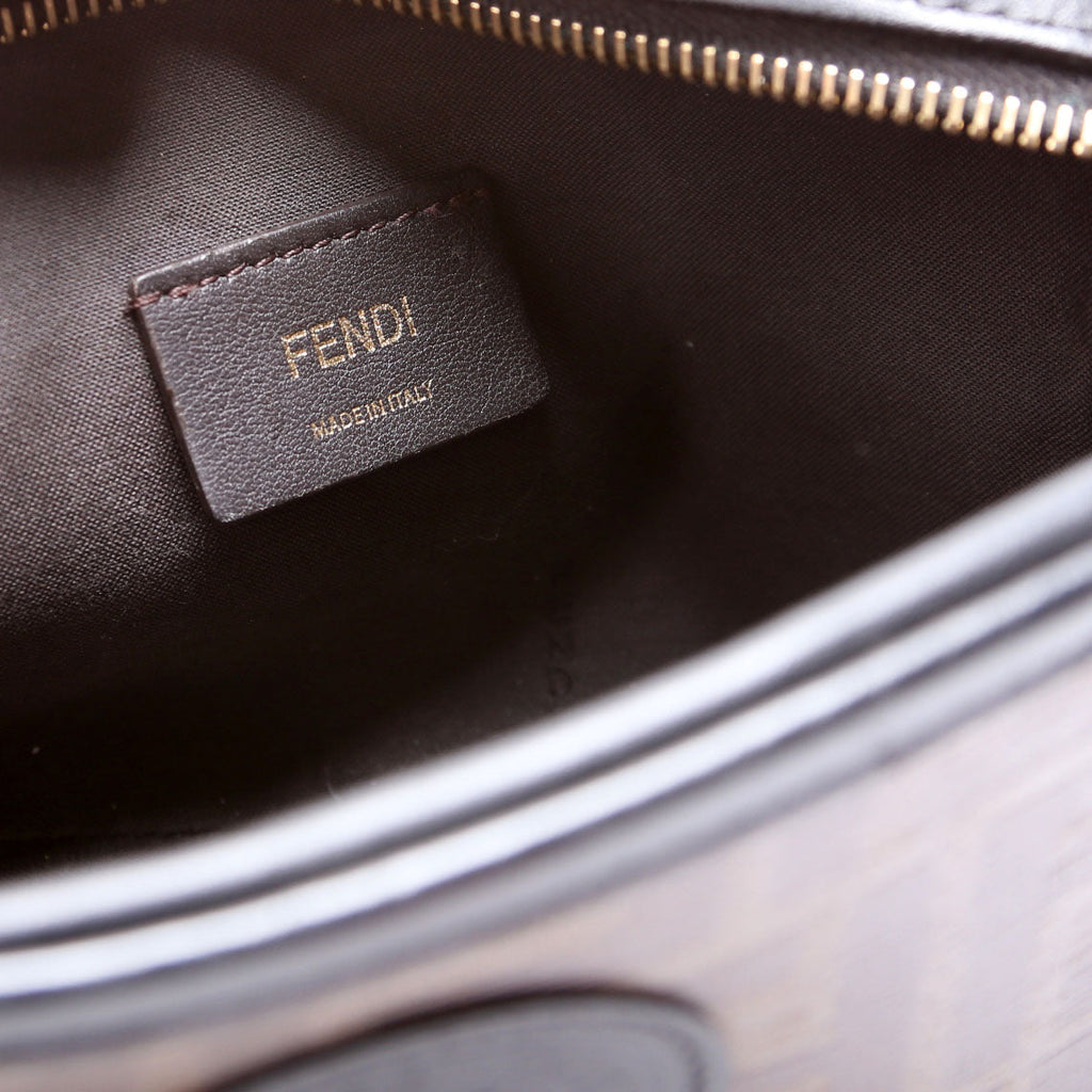 Fendi 8BS019 Zucca Coated Canvas Mini Camera Bag Brown