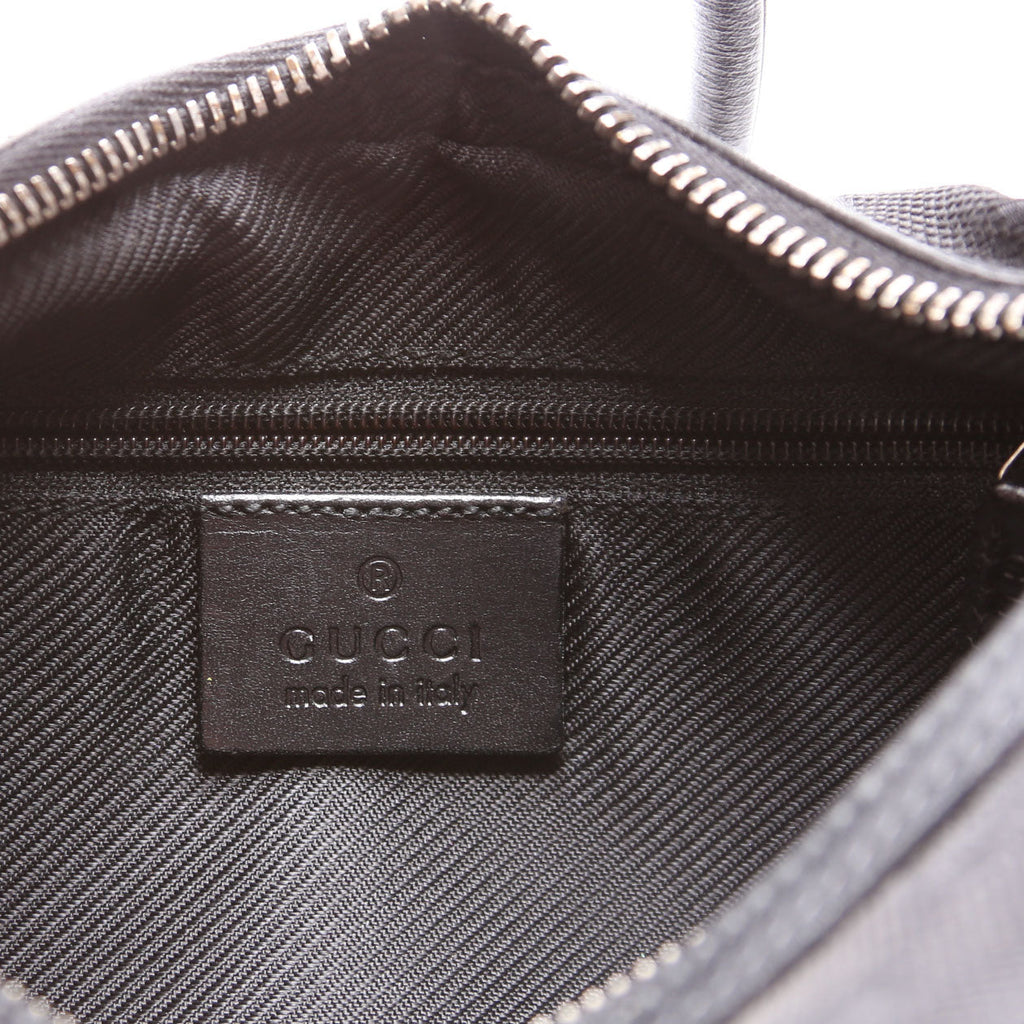 01233 GG Canvas Small Clasp Hobo Black
