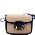 602204 Horsebit 1955 Raffia Shoulder Bag