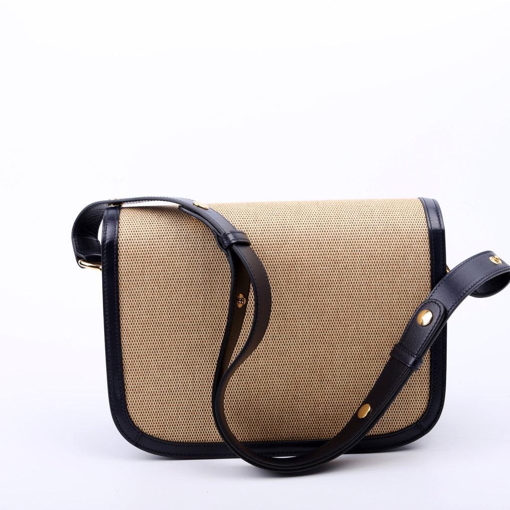 602204 Horsebit 1955 Raffia Shoulder Bag