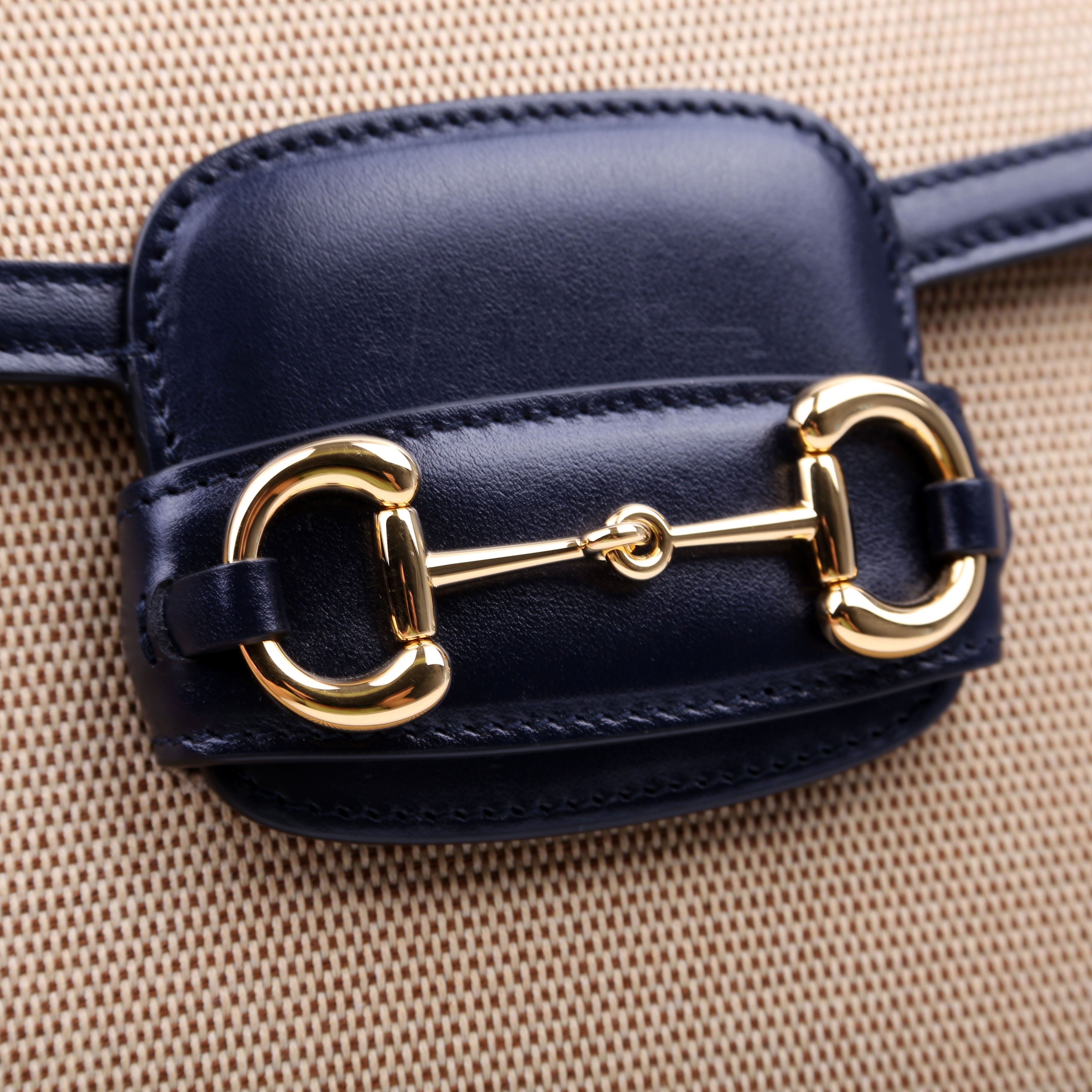 602204 Horsebit 1955 Raffia Shoulder Bag