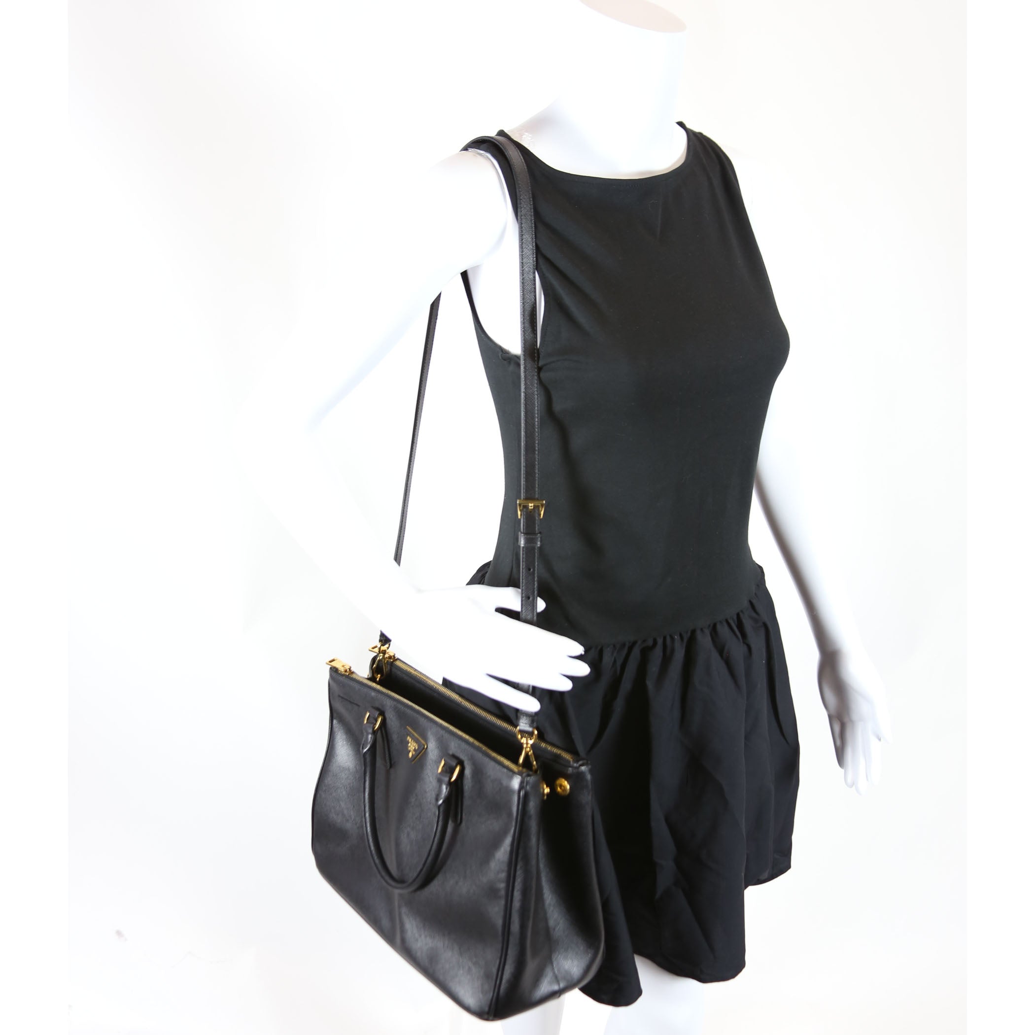 Saffiano Galleria Large Black