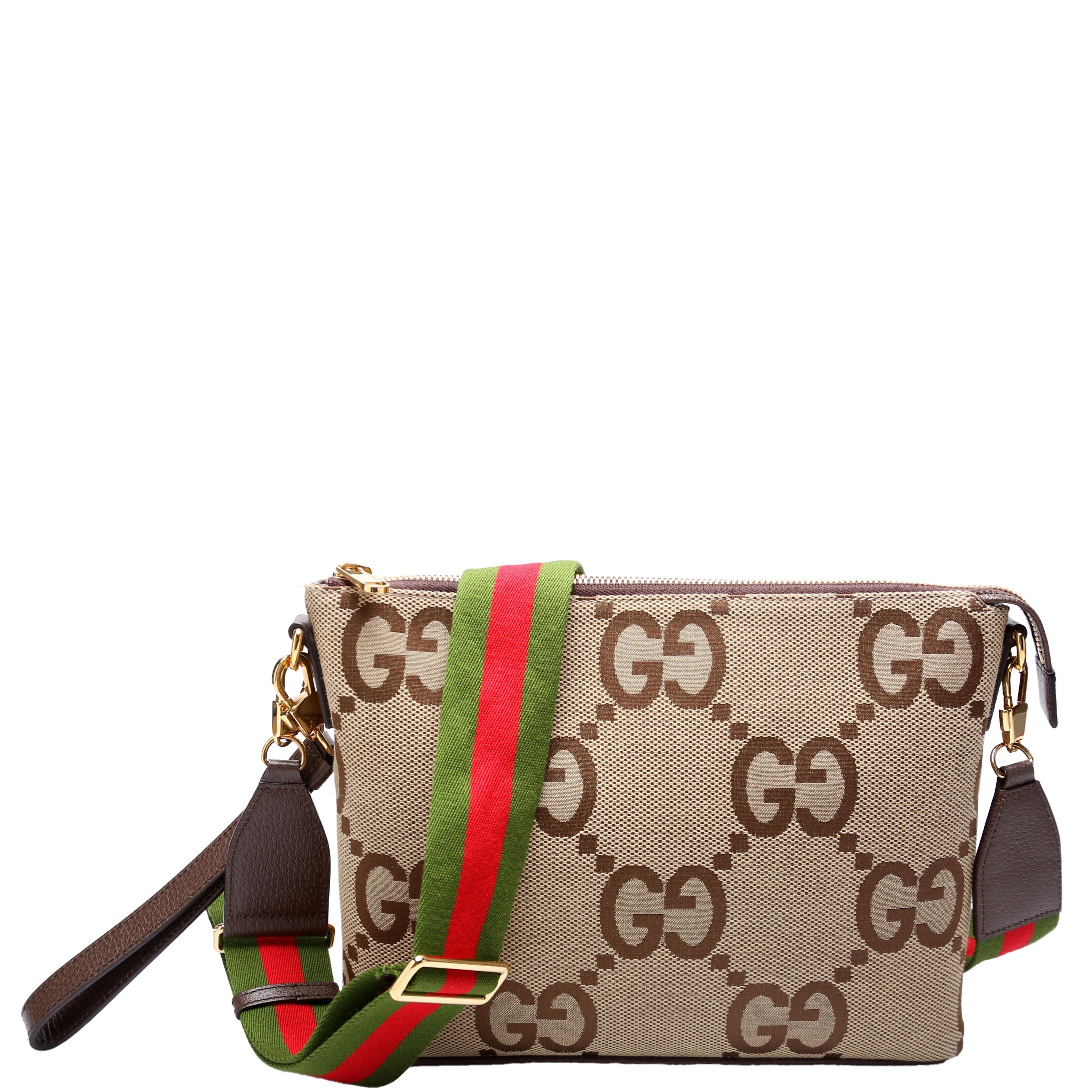 699130 Jumbo GG Messenger Brown, Red, Green and Gold