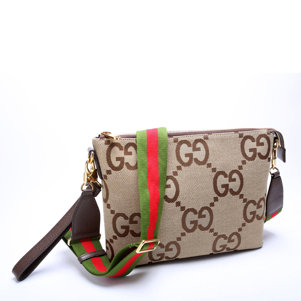 699130 Jumbo GG Messenger Brown, Red, Green and Gold