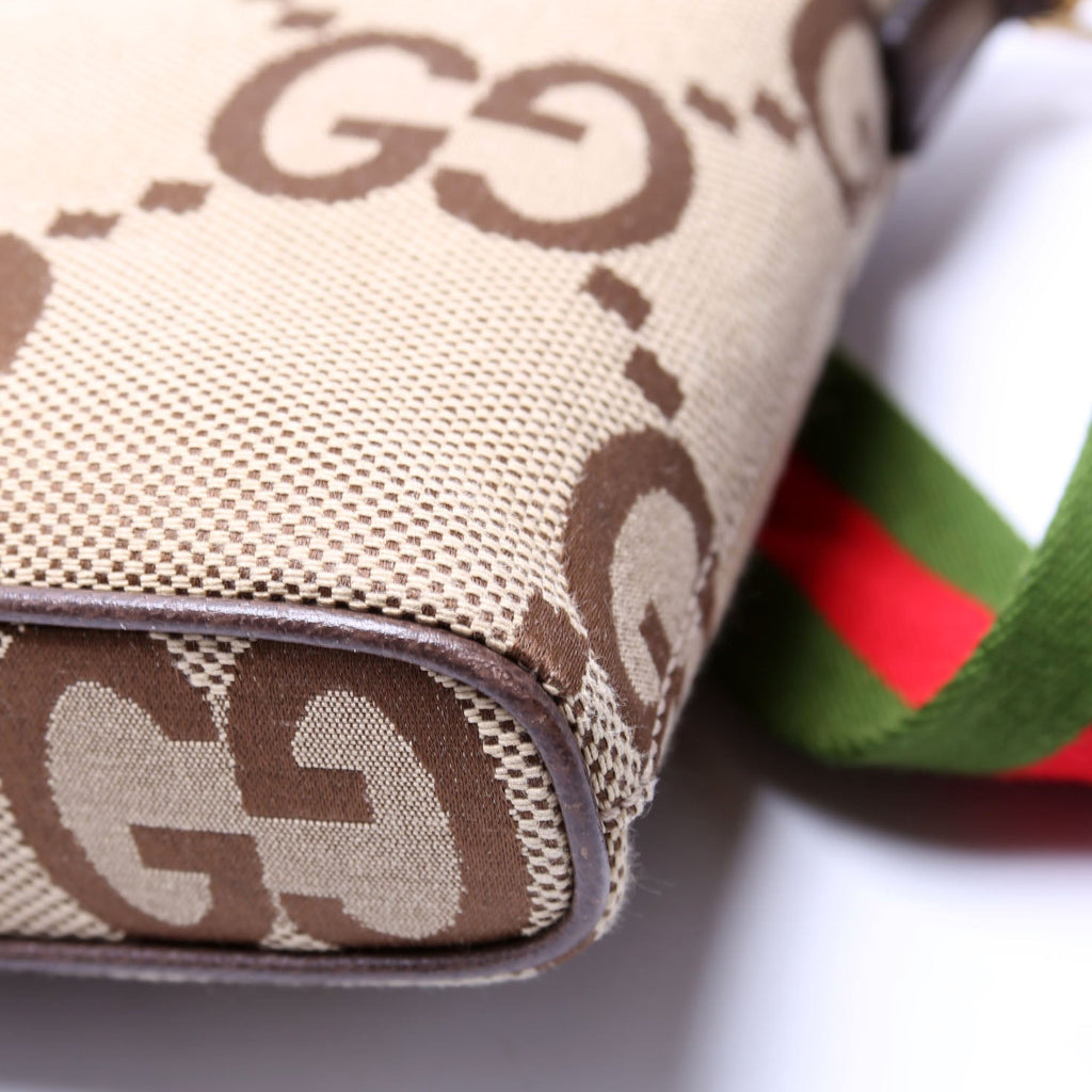 699130 Jumbo GG Messenger Brown, Red, Green and Gold
