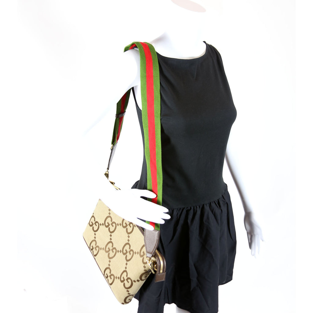 699130 Jumbo GG Messenger Brown, Red, Green and Gold