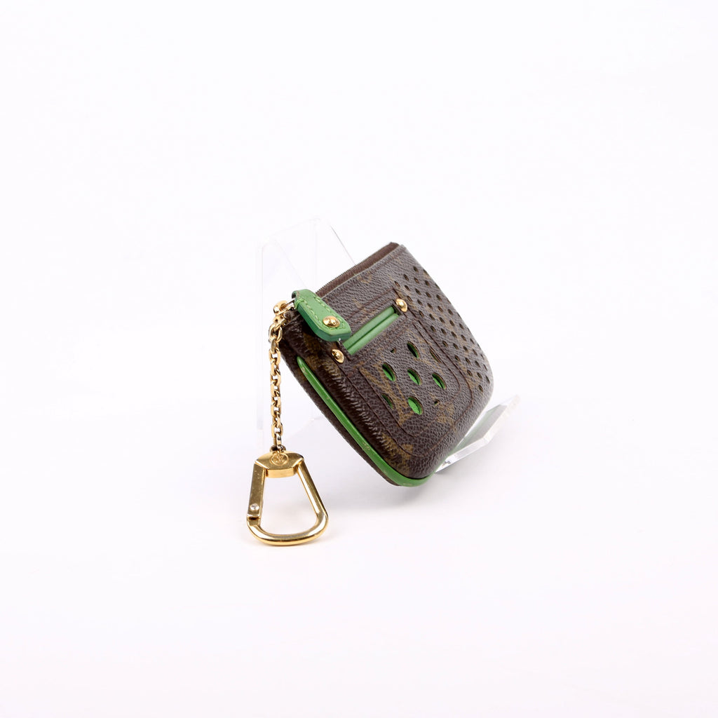 Pochette Cles Monogram Perforated Green