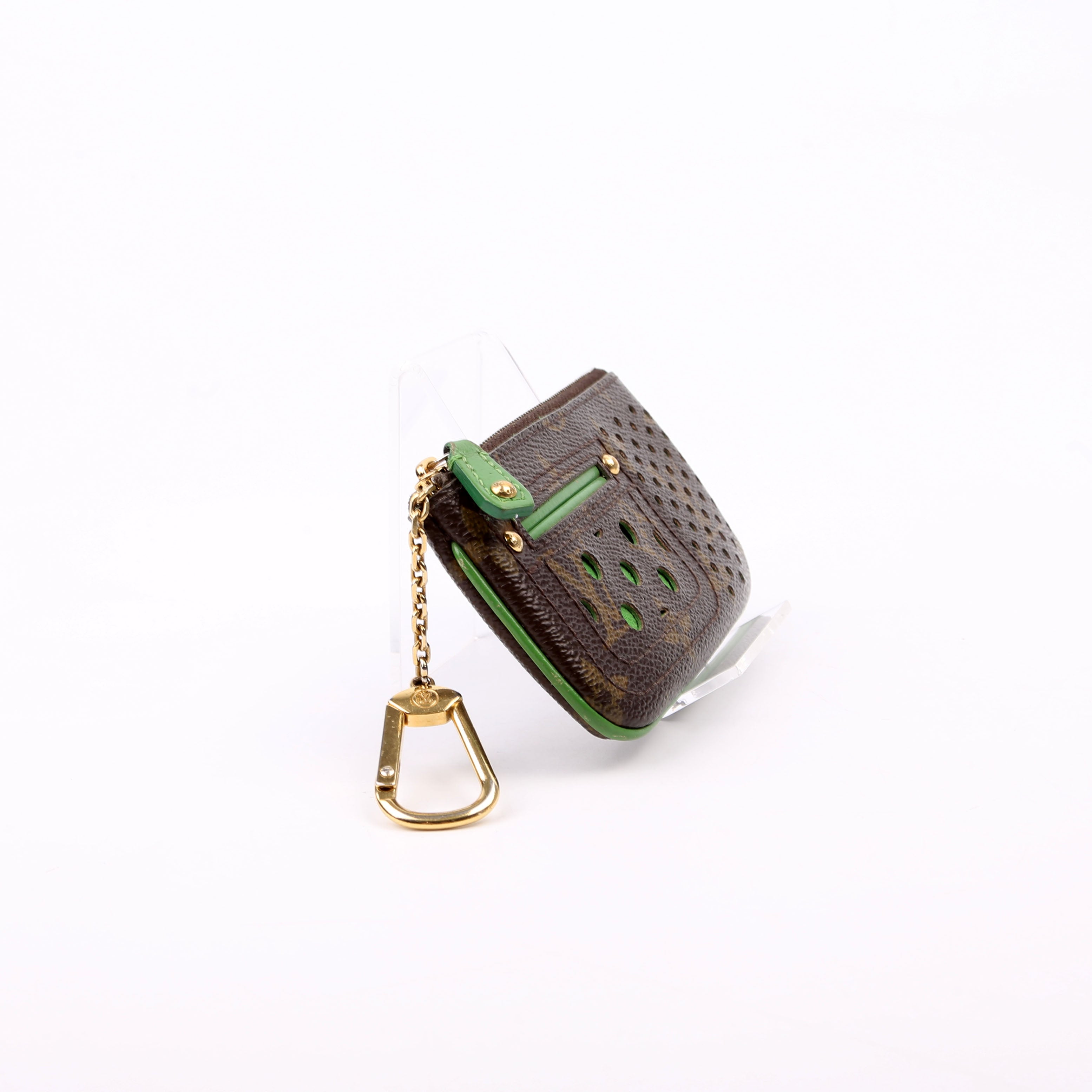 Pochette Cles Monogram Perforated Green