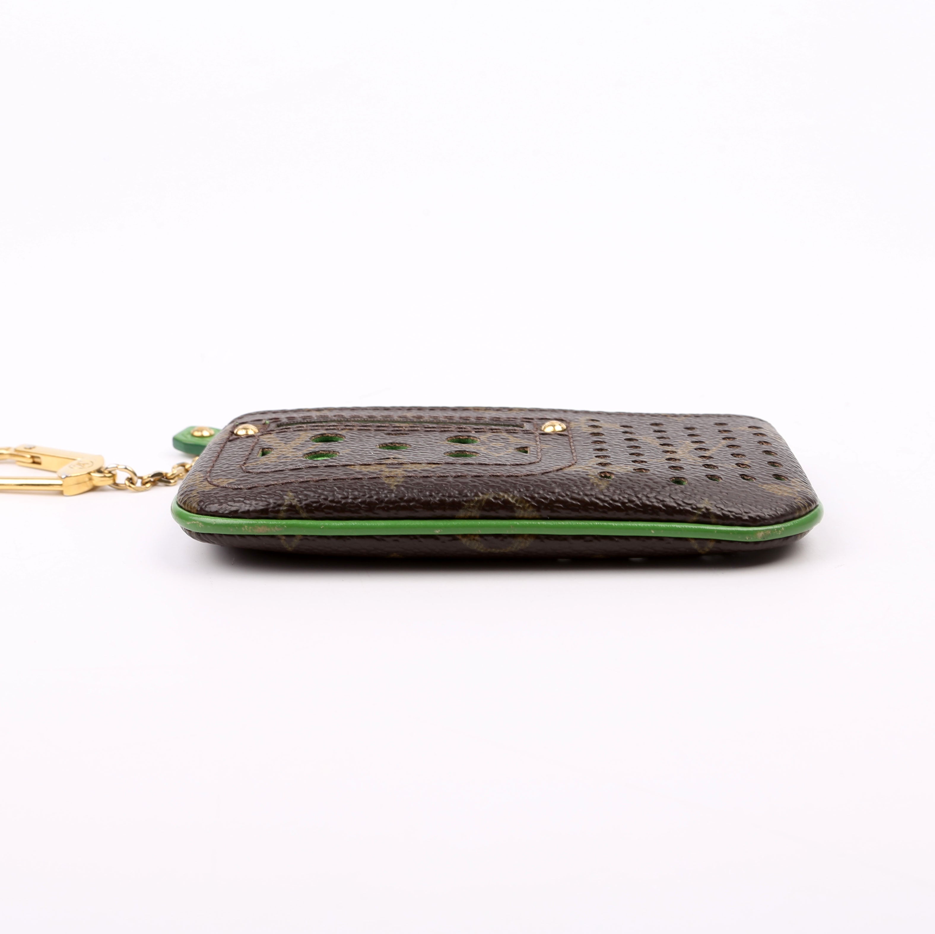 Pochette Cles Monogram Perforated Green