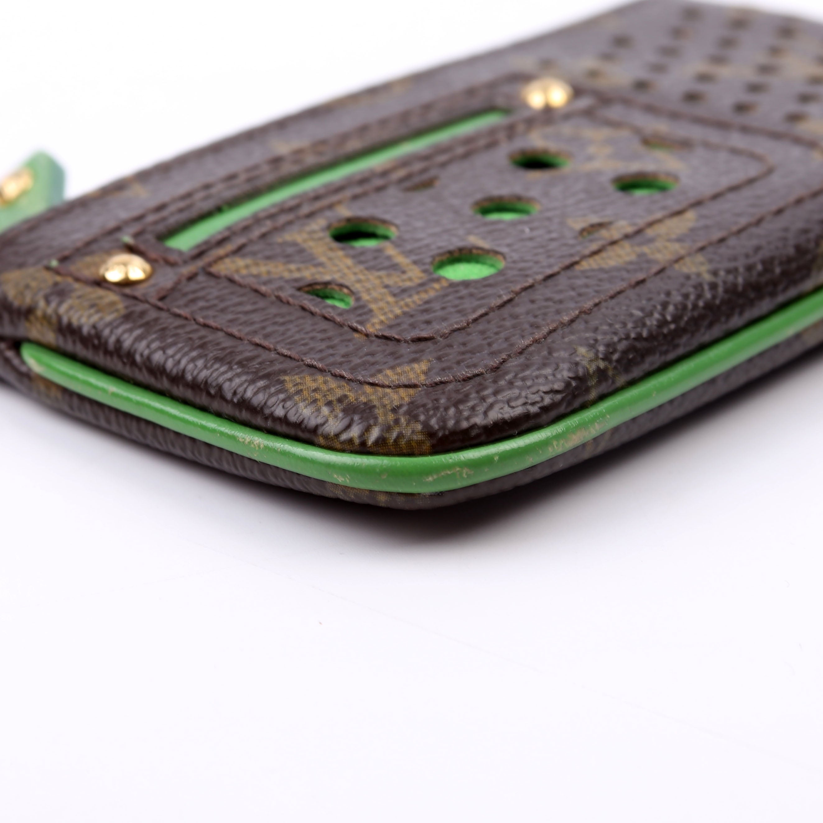 Pochette Cles Monogram Perforated Green