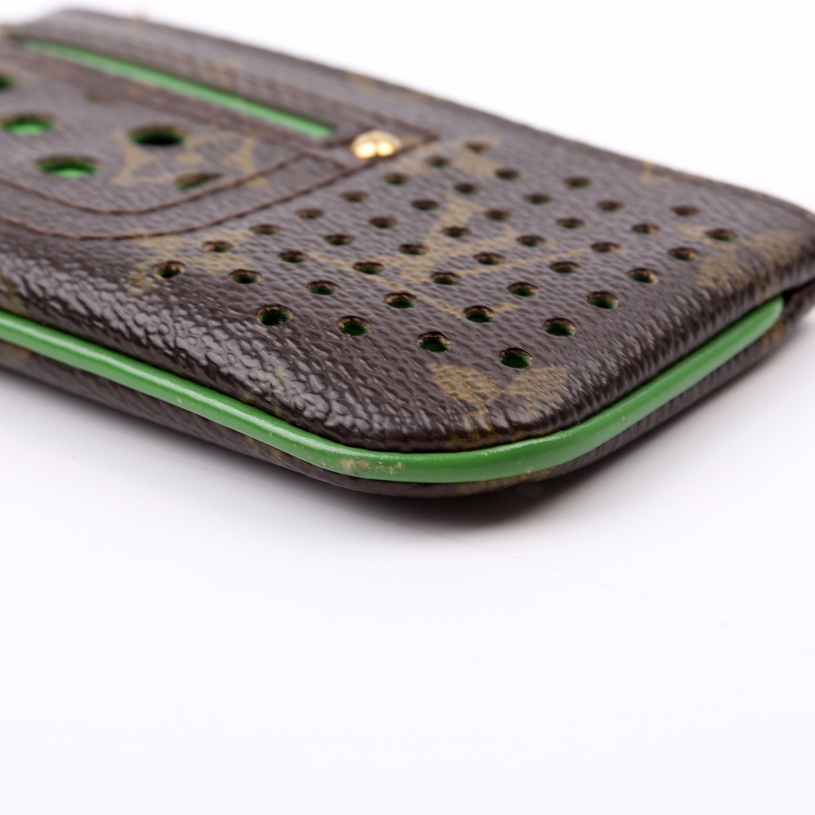 Pochette Cles Monogram Perforated Green