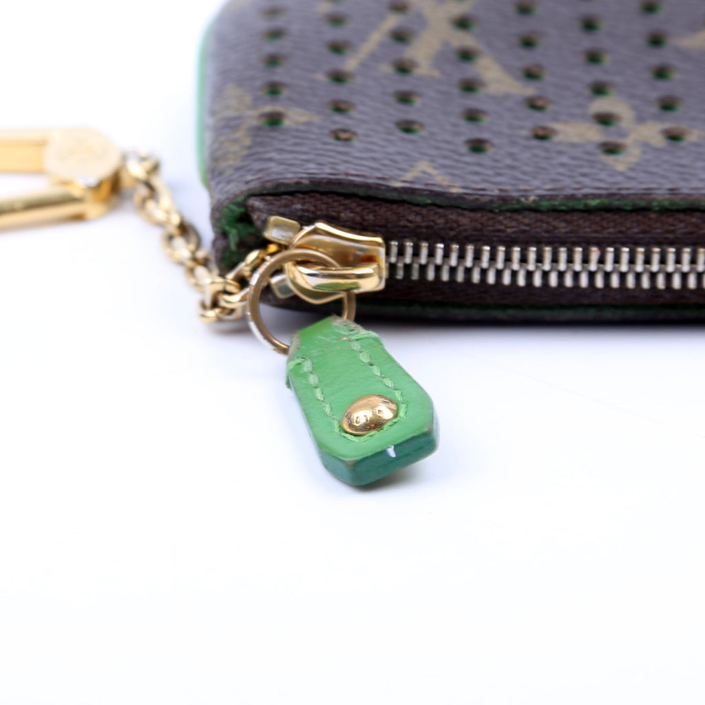 Pochette Cles Monogram Perforated Green