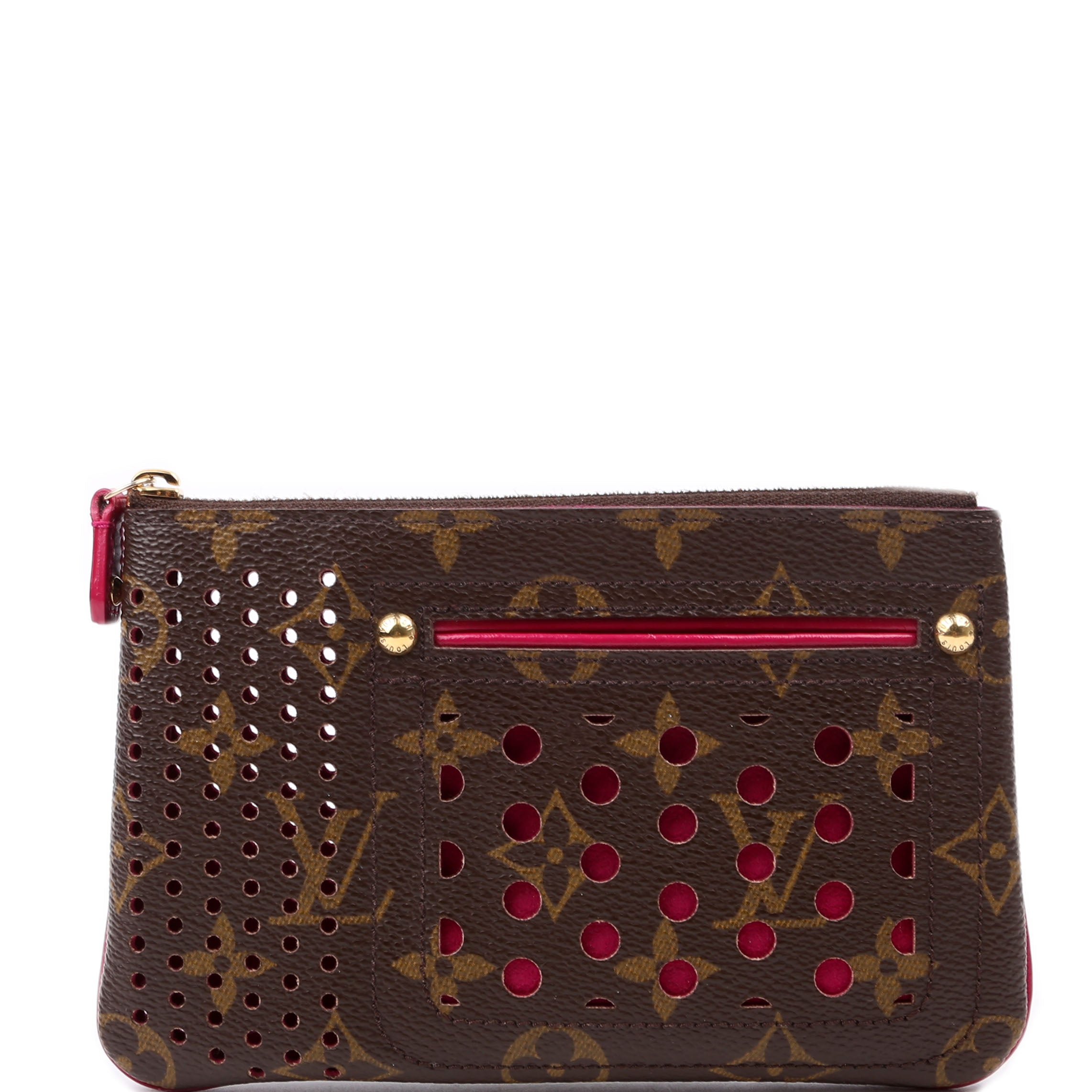 Pochette Plat Monogram Perforated Pink