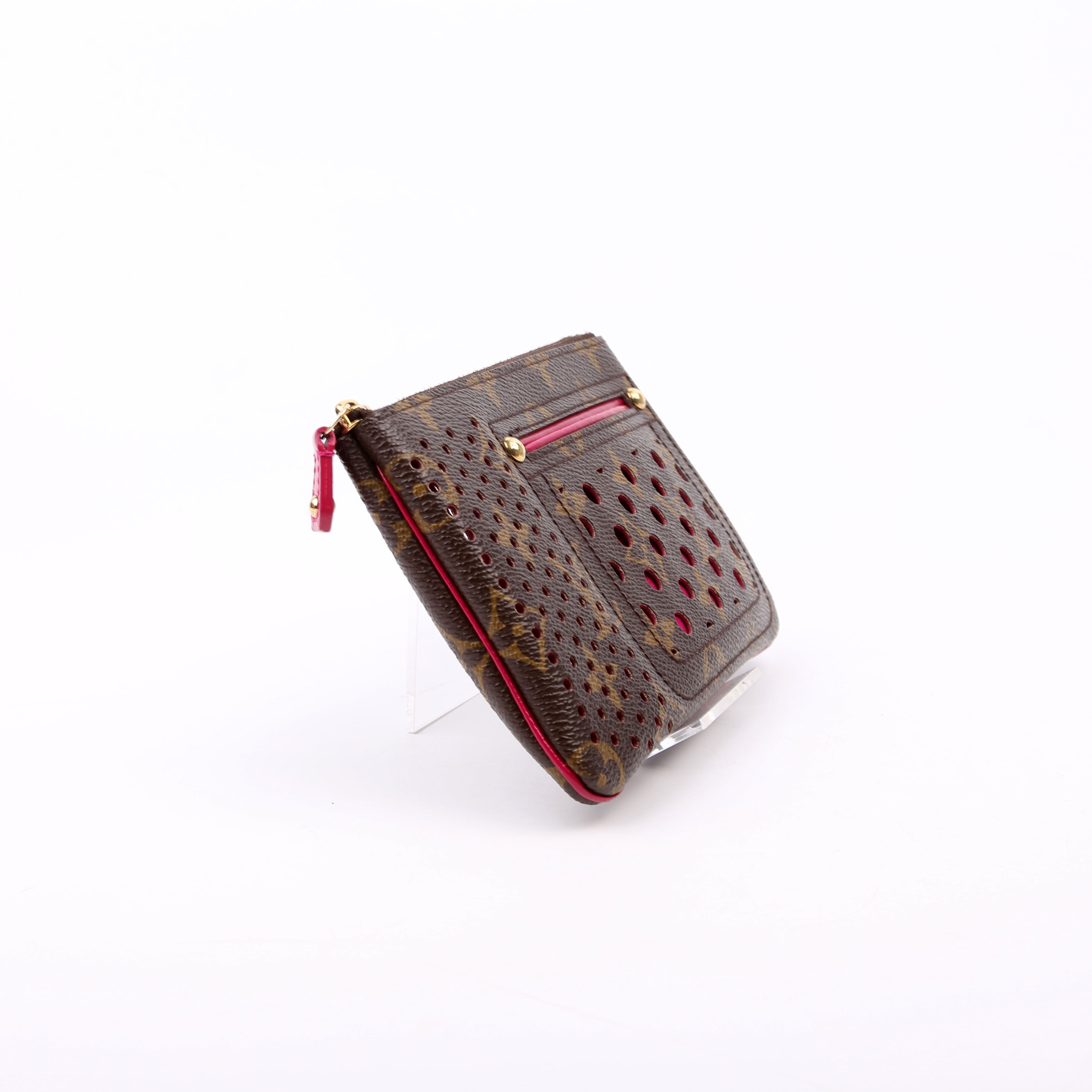 Pochette Plat Monogram Perforated Pink