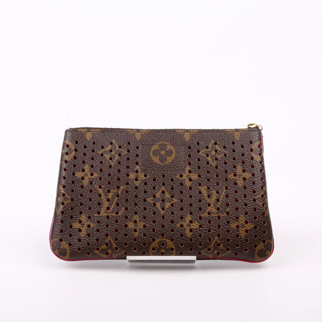 Pochette Plat Monogram Perforated Pink