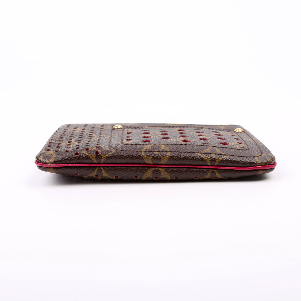 Pochette Plat Monogram Perforated Pink