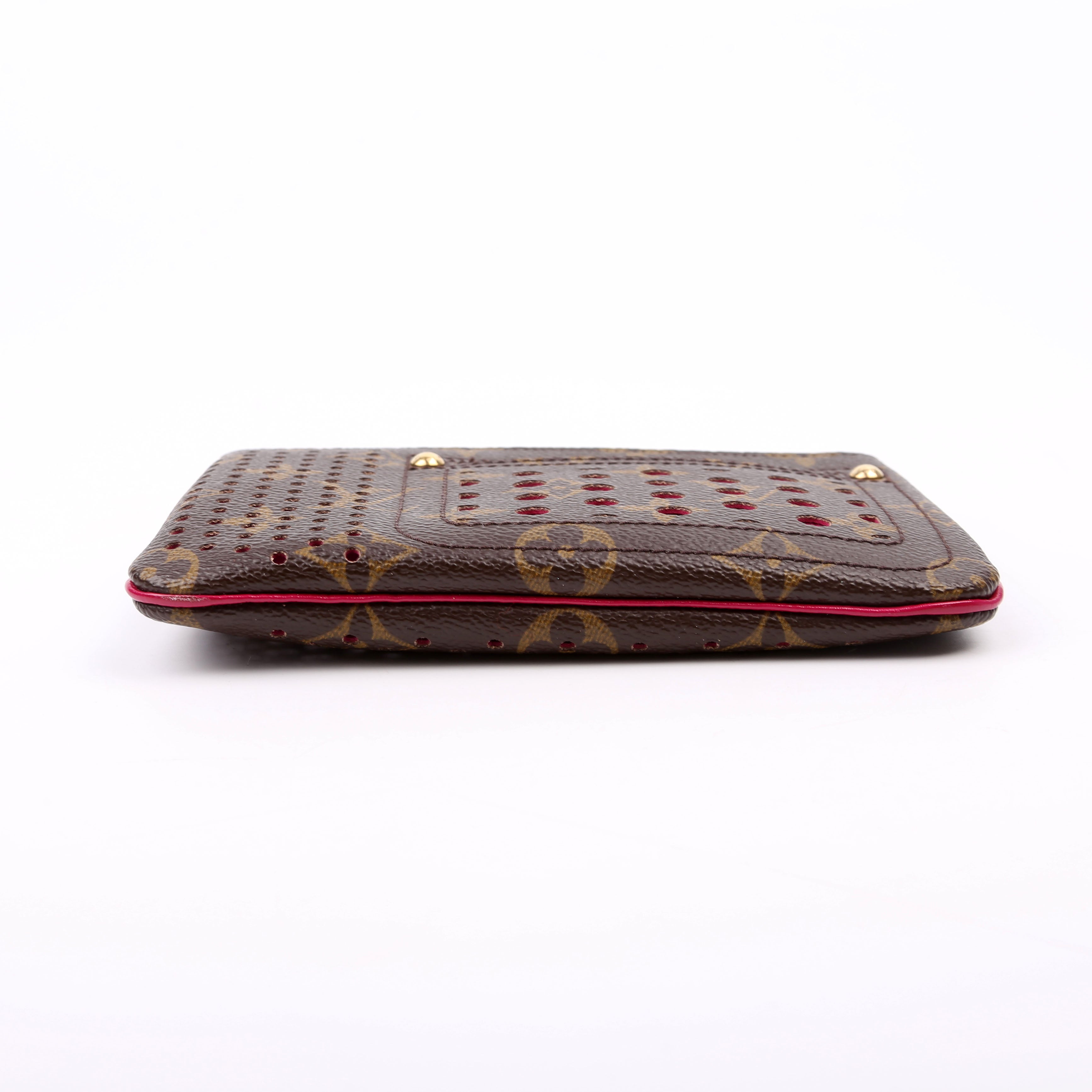 Pochette Plat Monogram Perforated Pink