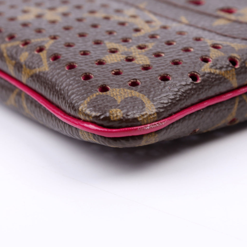 Pochette Plat Monogram Perforated Pink