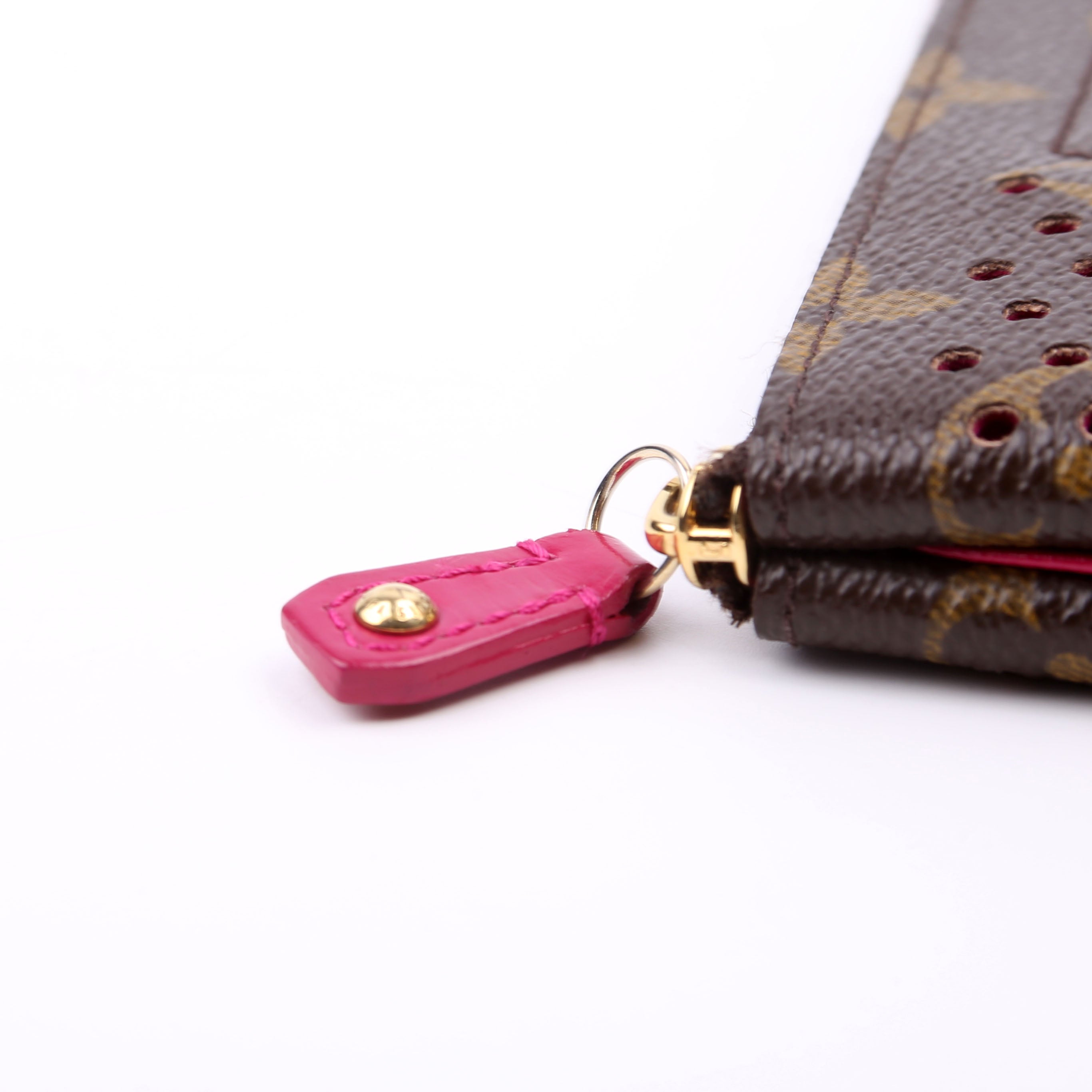Pochette Plat Monogram Perforated Pink